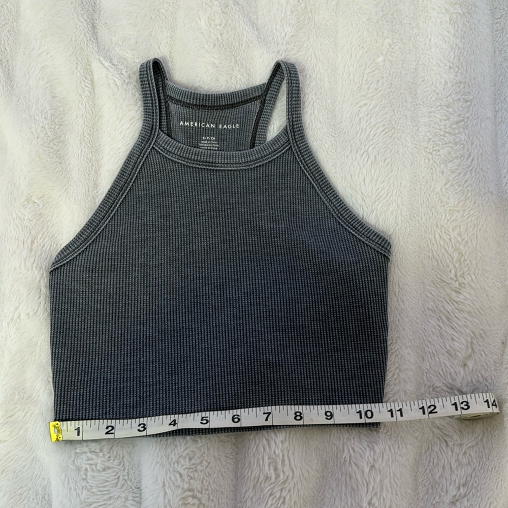 American Eagle Grey Cropped Tank Top
